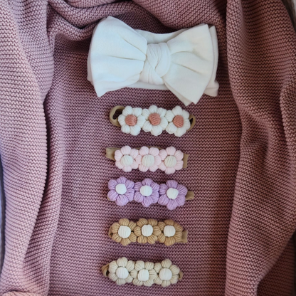 White Bow Knit Headband