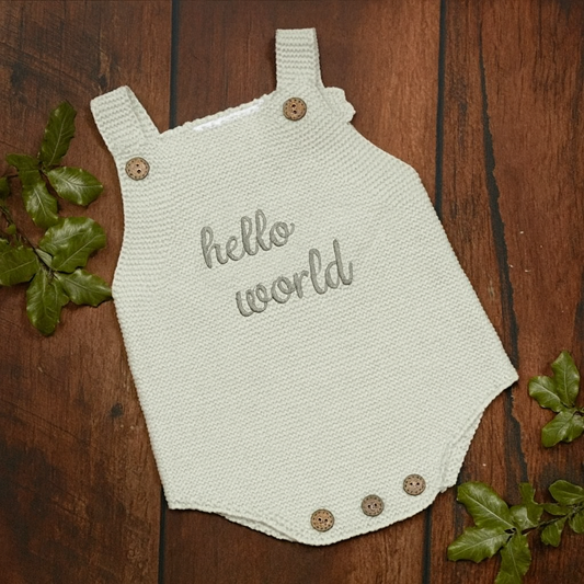 Baby boy knit romper - Sage