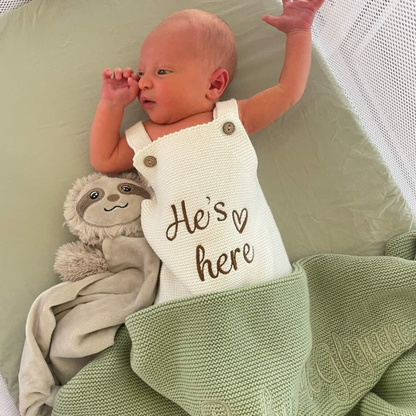 Sage Green Baby knit blanket