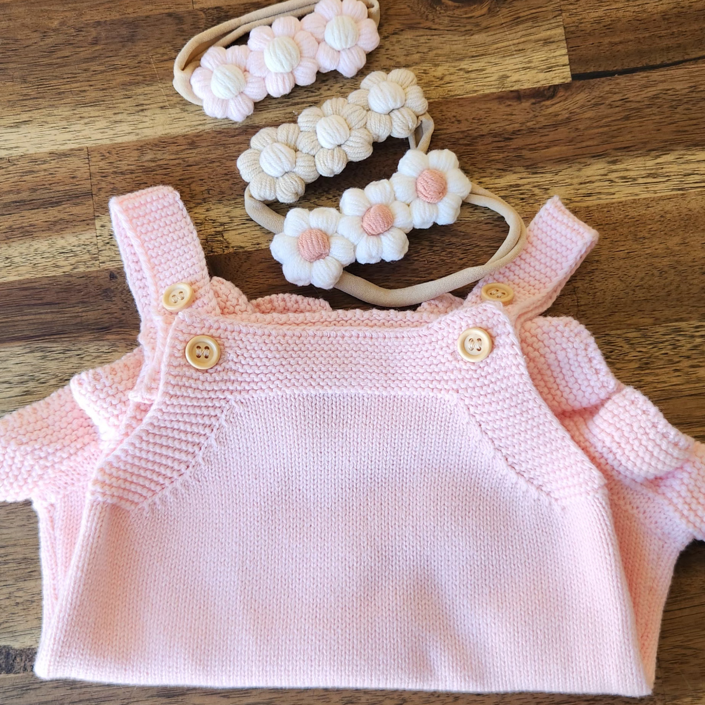 Baby girl knit romper - Pink