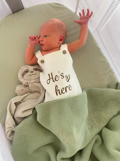 Sage Green Baby knit blanket