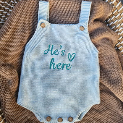 Baby boy knit romper - Blue