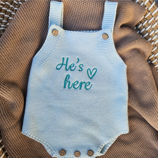 Baby boy knit romper - Blue