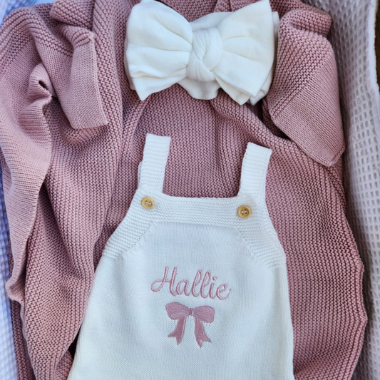 White Bow Knit Headband